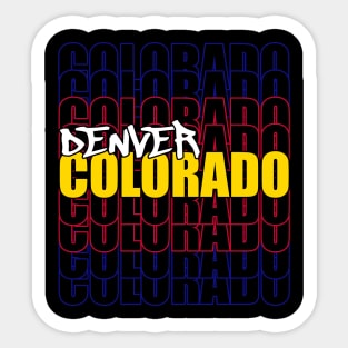 Denver Colorado State Flag Typography Sticker